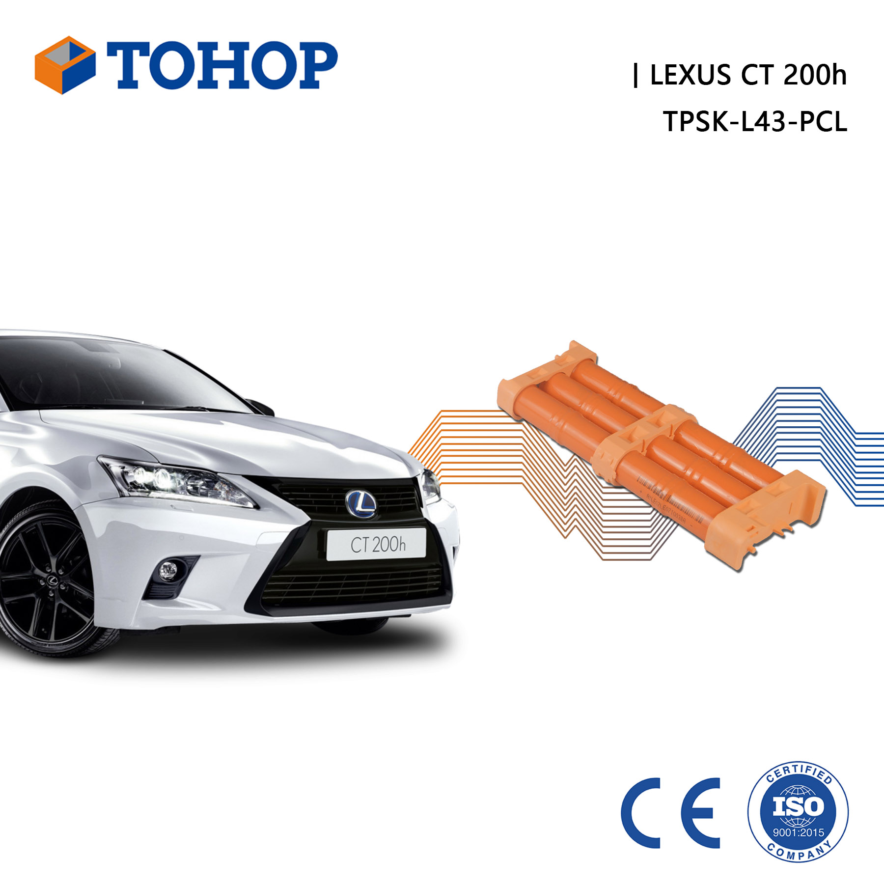 TOHOP Lexus Hybrid Batteria per CT200h 14.4V 6.5Ah Brand New Nimh Cell