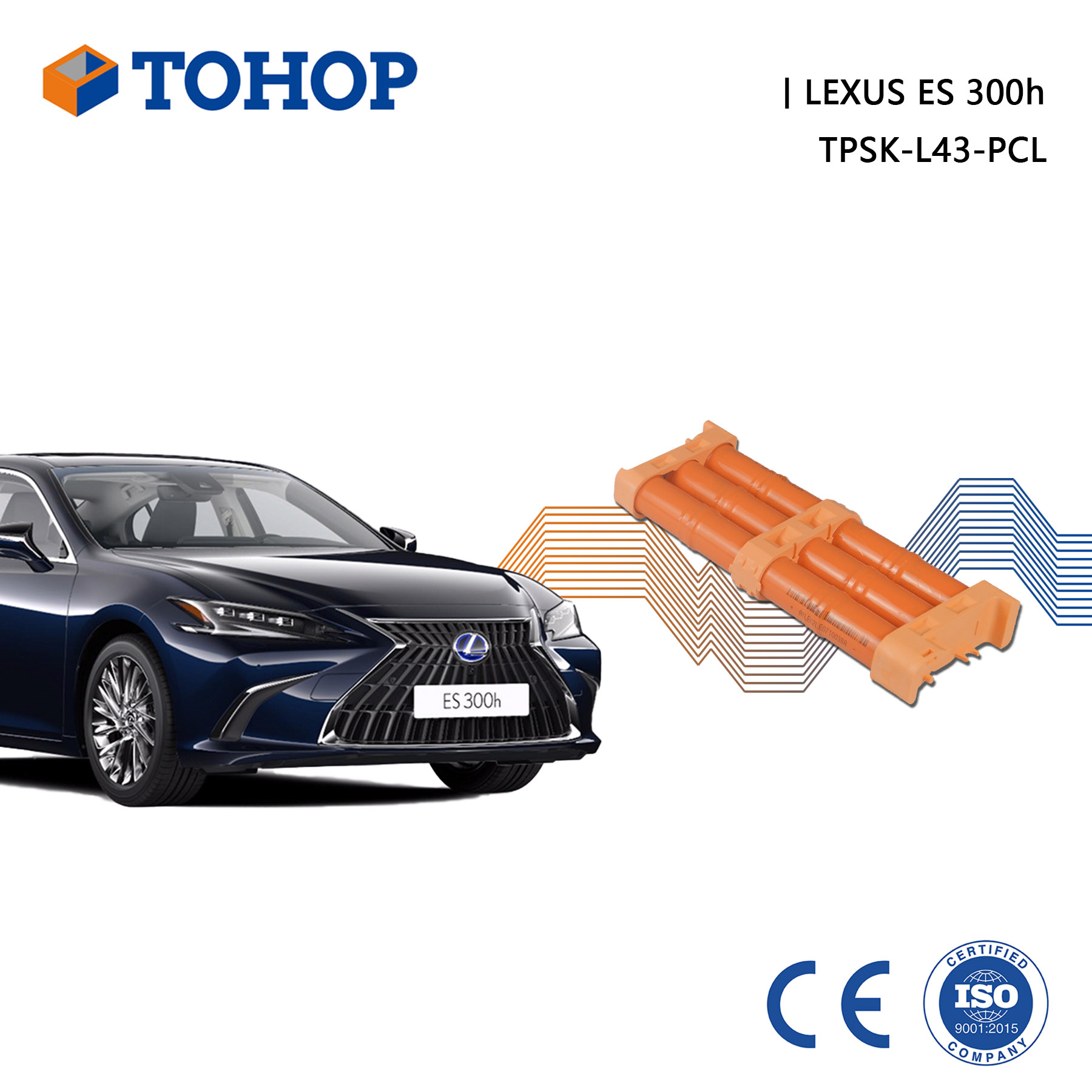TOHOP Sostituzione della batteria ibrida Lexus ES 300H 14,4 V 6,5 Ah Nimh batteria ibrida